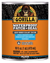 Gorilla 105342 Rubberized Spray Coating, Waterproof, Black, 16 oz